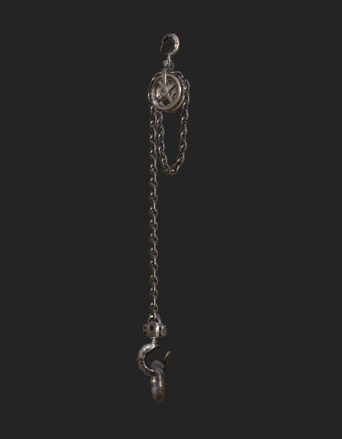 Old Rust Chain Low-poly 3D model_2