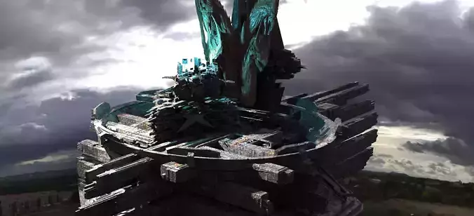 Sci fi City Satalite Science facility 3D model