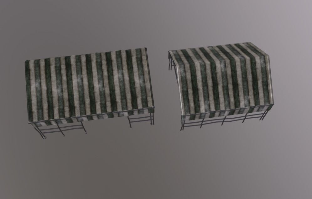 Awning Tent Low-poly 3D model_5