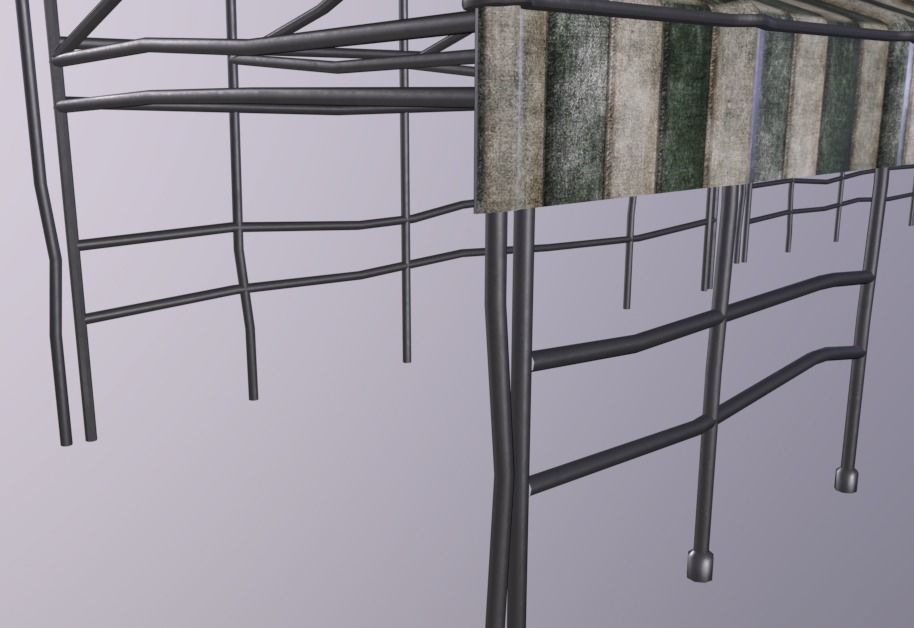 Awning Tent Low-poly 3D model_2