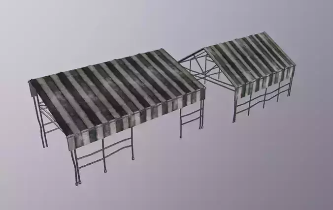 Awning Tent Low-poly 3D model