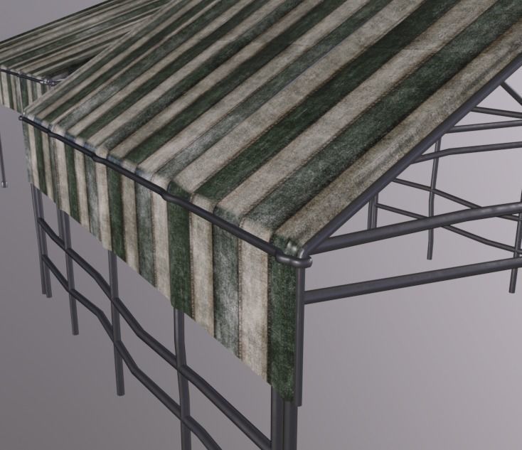 Awning Tent Low-poly 3D model_3