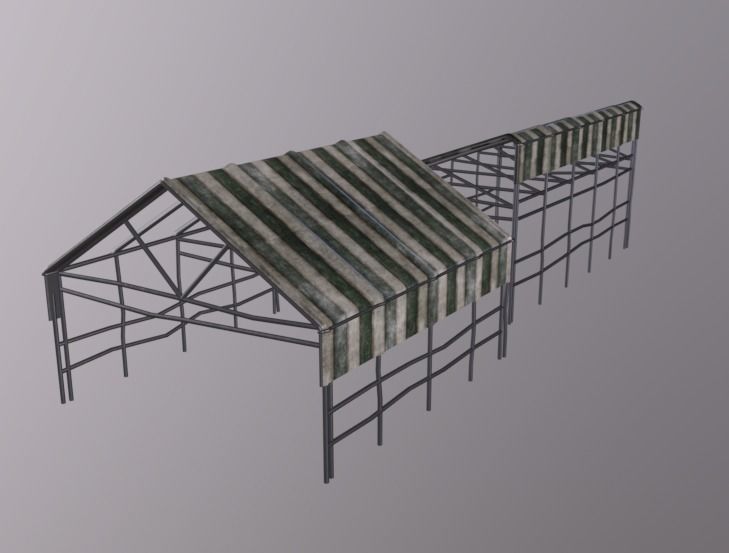 Awning Tent Low-poly 3D model_4