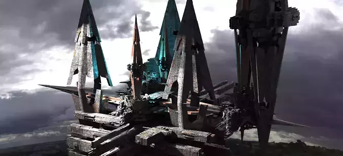 Sci fi City Elite Turret Towers