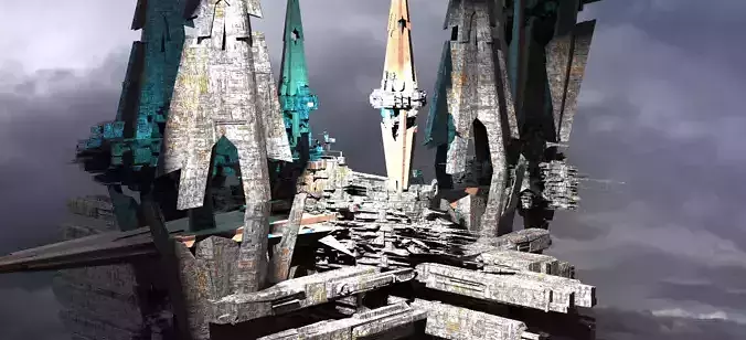 Sci fi City Satellite Science facility 3 3D model