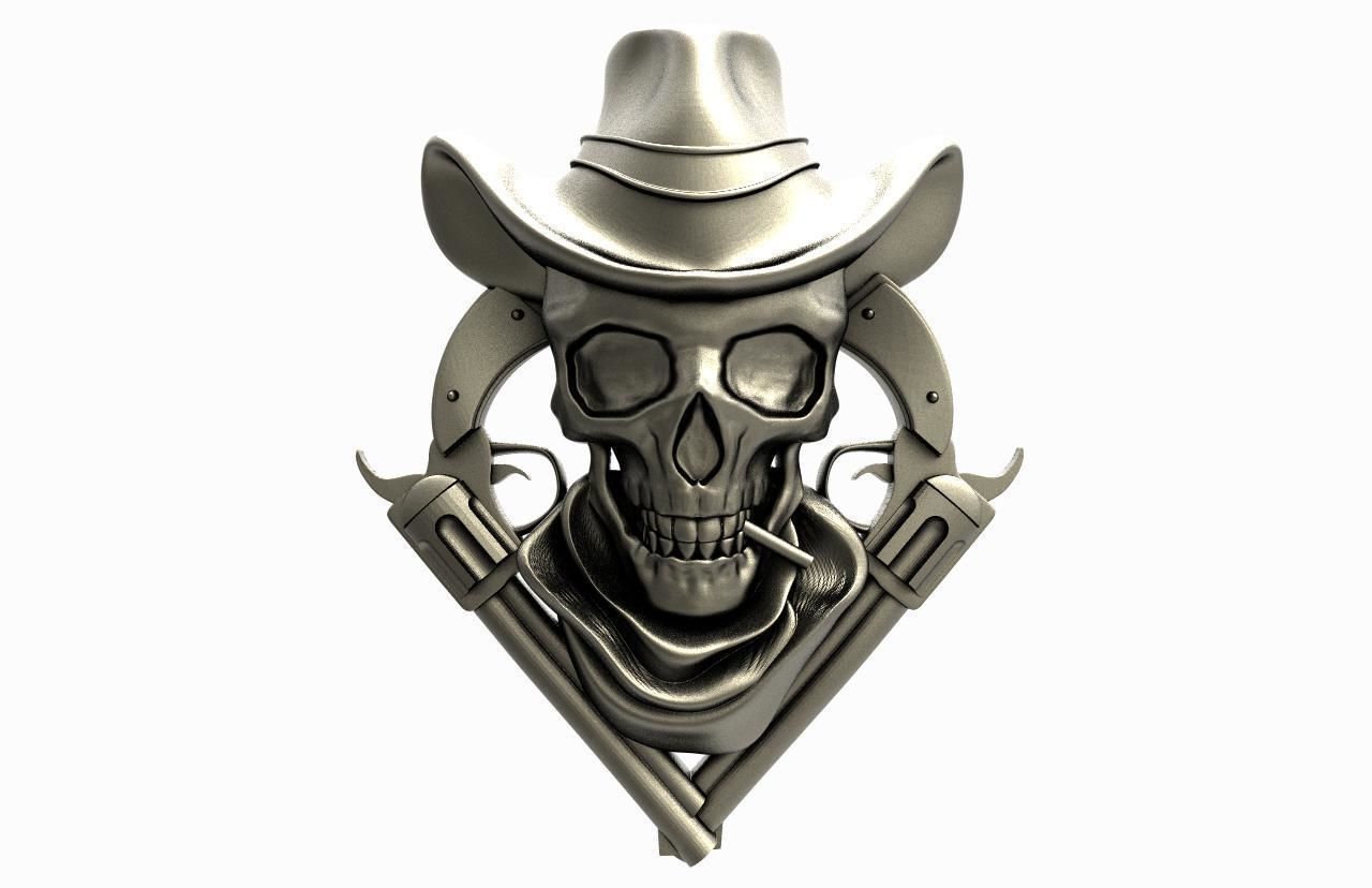 wild west skull  3D print model_6