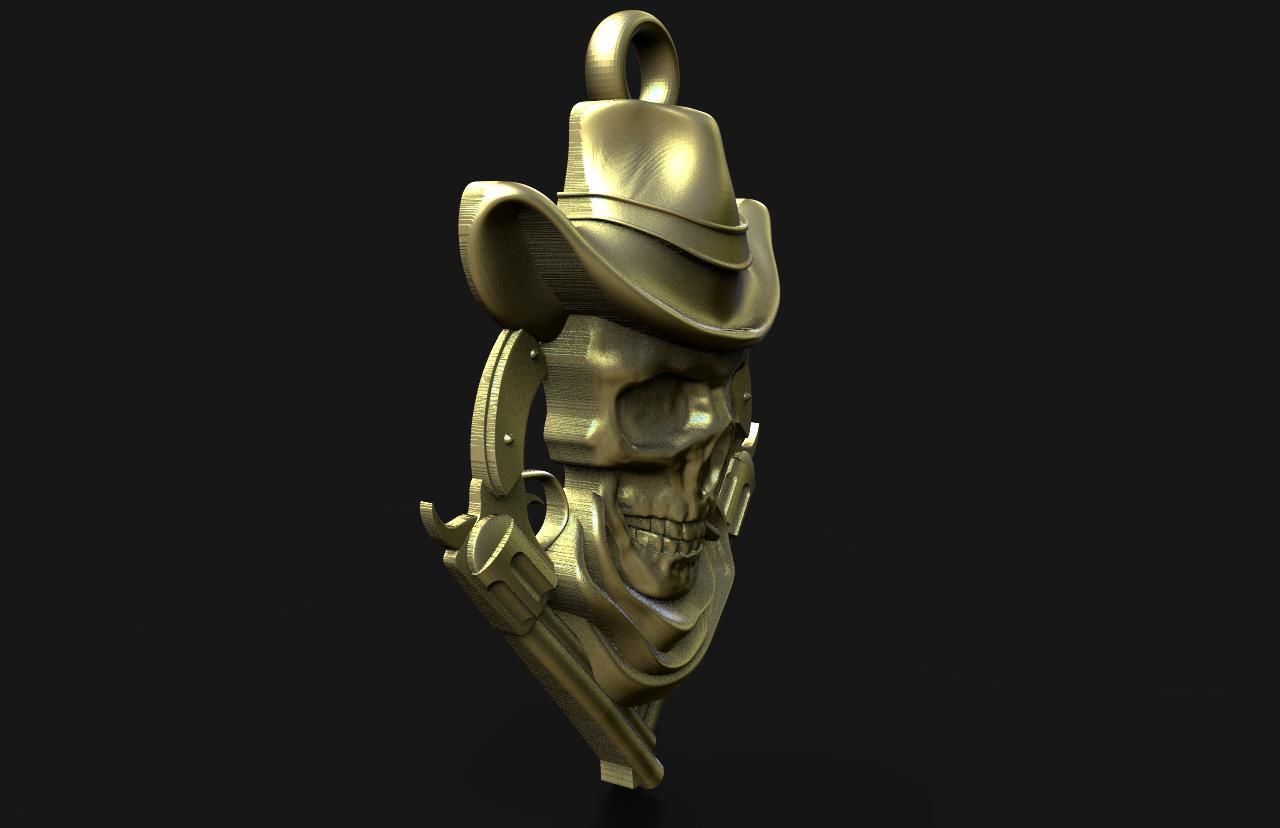 wild west skull  3D print model_2