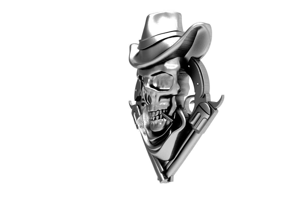 wild west skull  3D print model_5