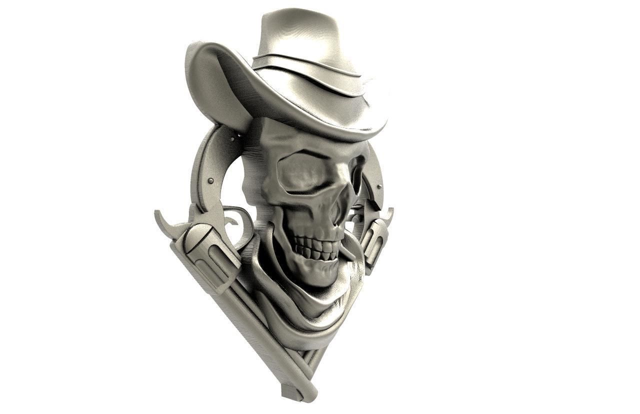 wild west skull  3D print model_7