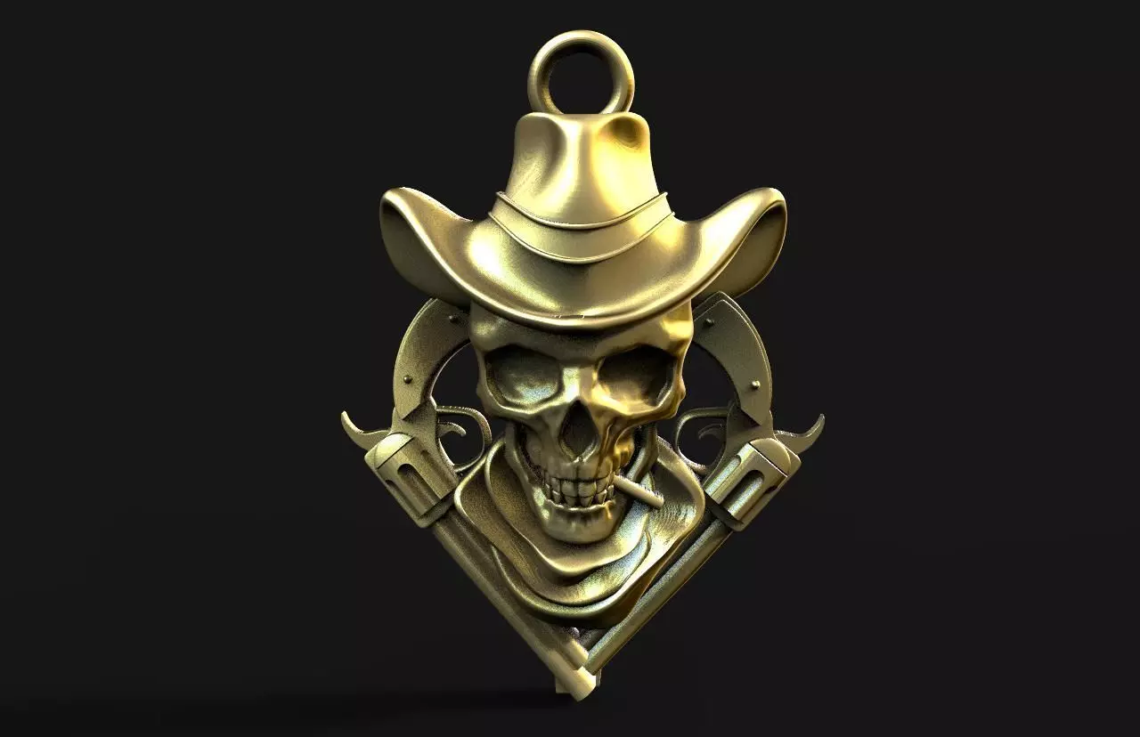 wild west skull  3D print model_0