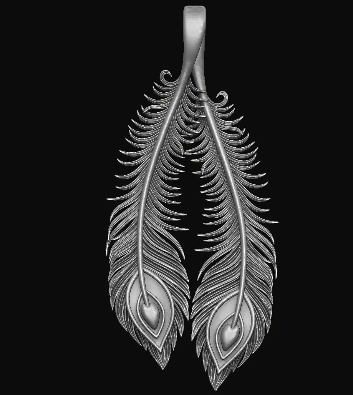Phoenix feathers Pendant 3D print model_0