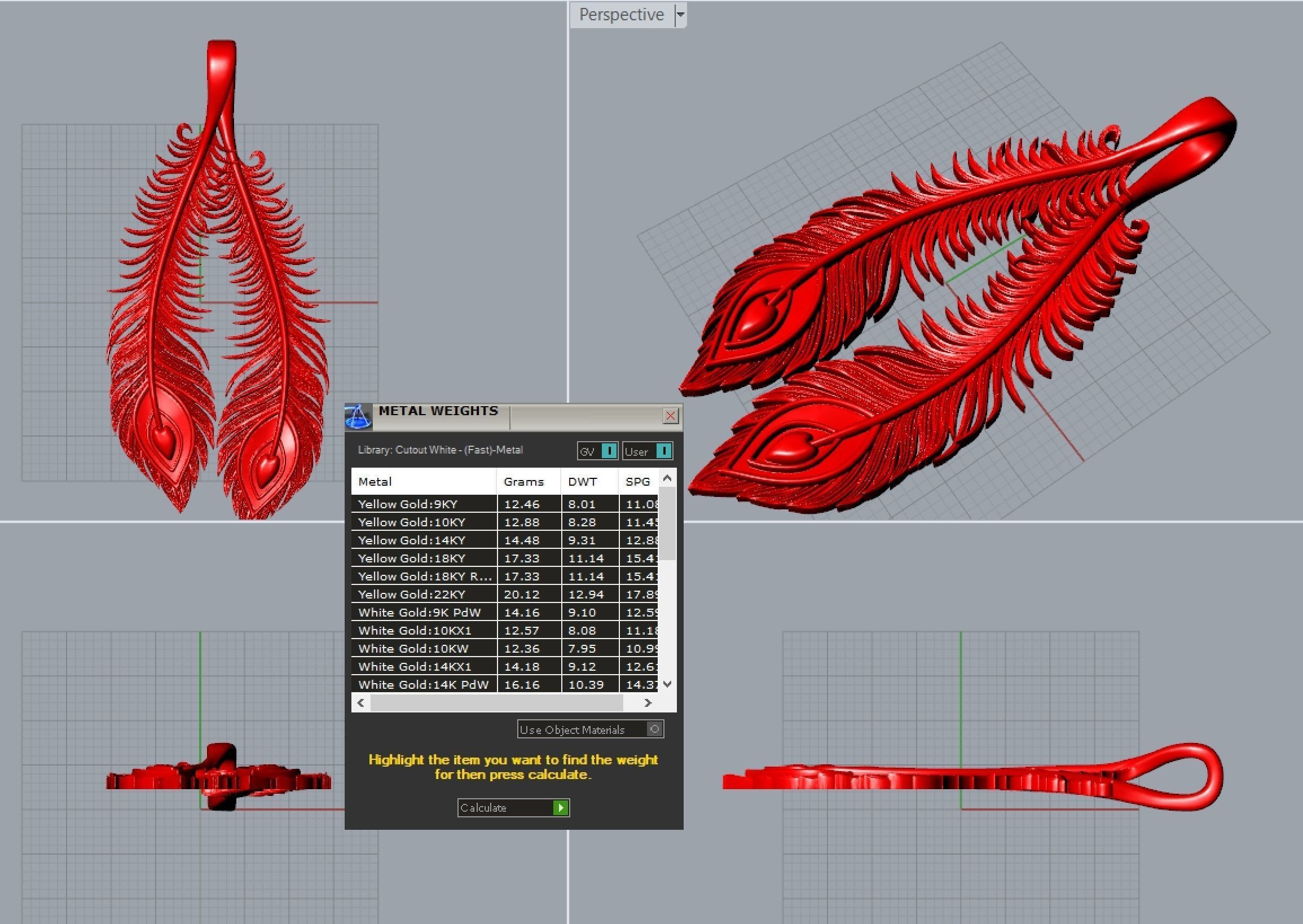 Phoenix feathers Pendant 3D print model_7