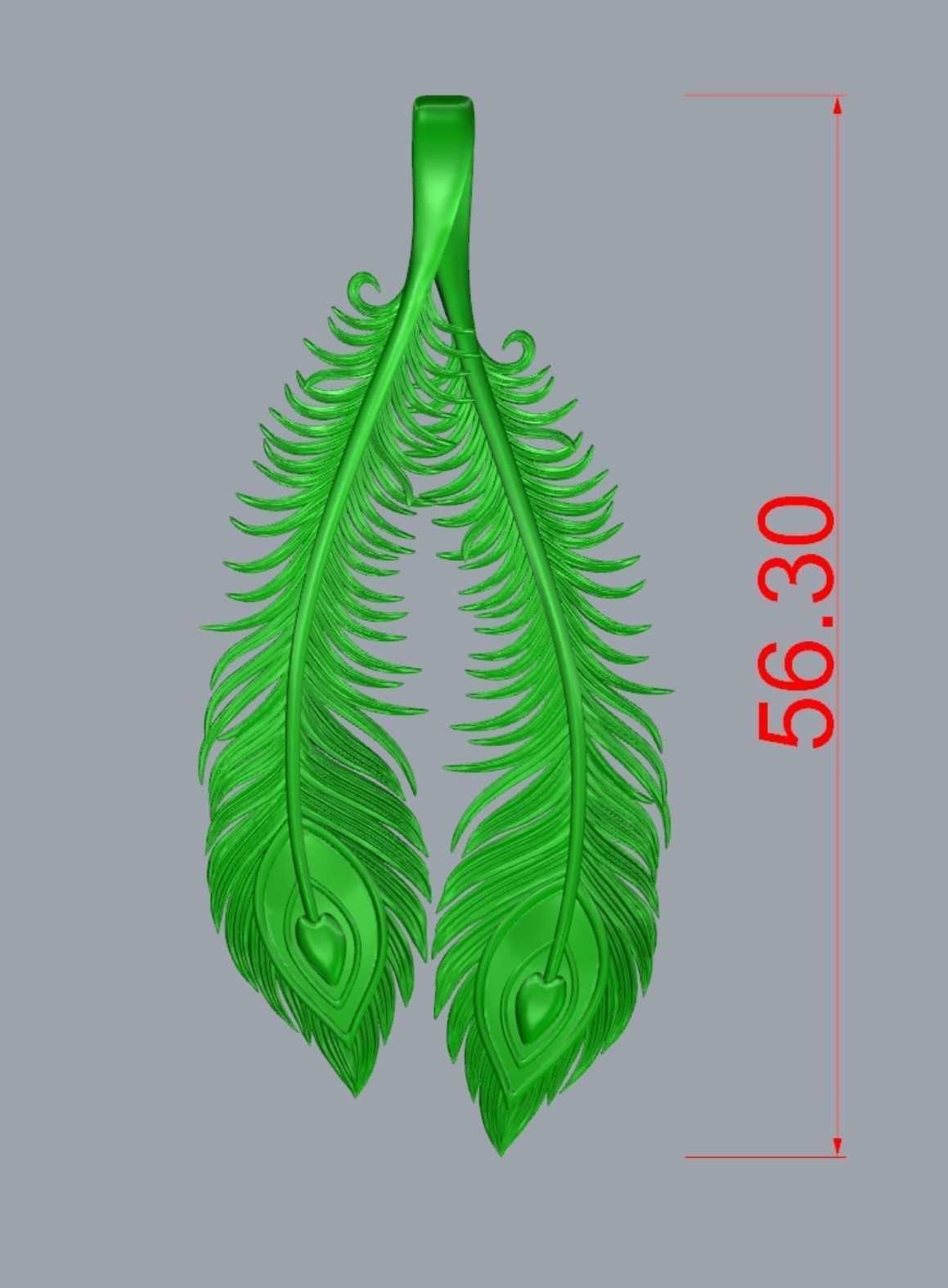 Phoenix feathers Pendant 3D print model_6