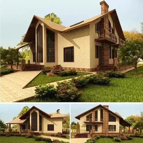 Realistic 3D house 3D model