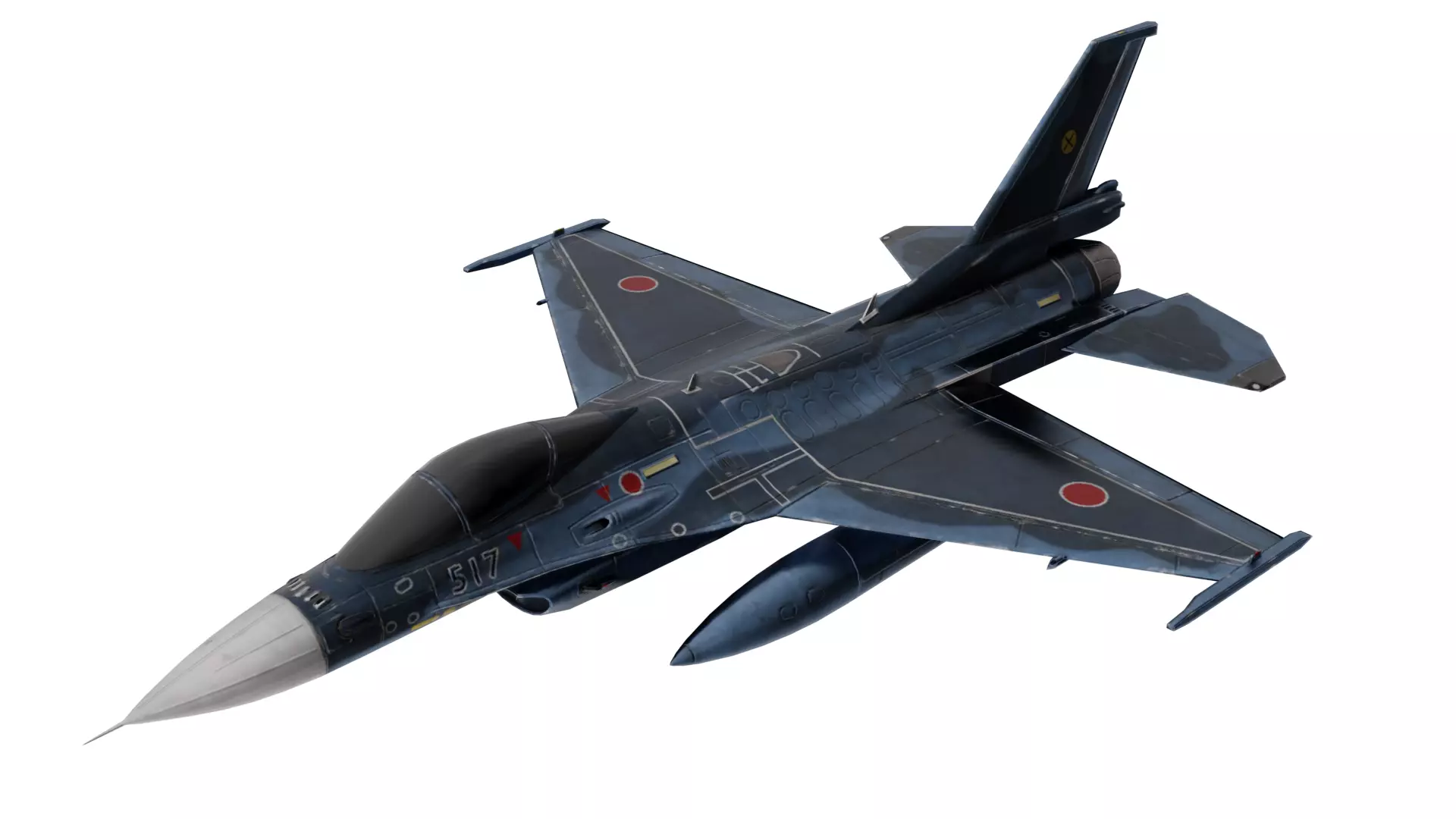 Mitsubishi F-2 Japan Air Force Low-poly 3D model