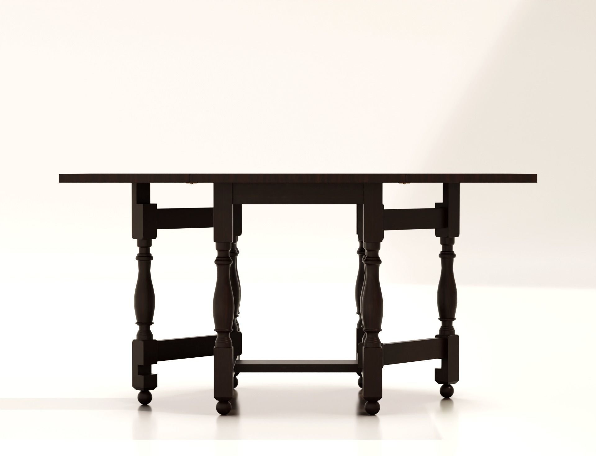 Japanese Traditional Wooden Folding Table 3D model_2