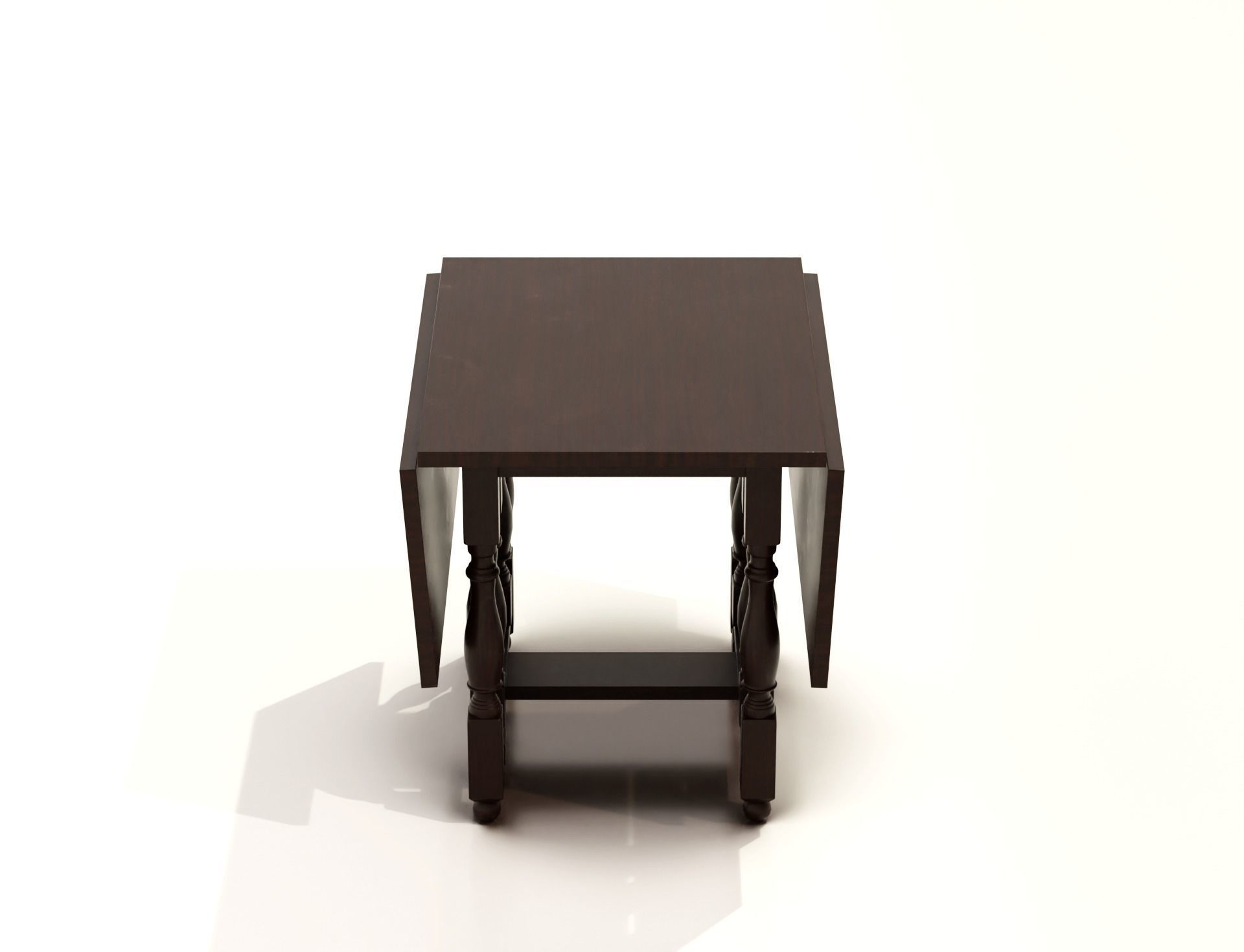 Japanese Traditional Wooden Folding Table 3D model_8