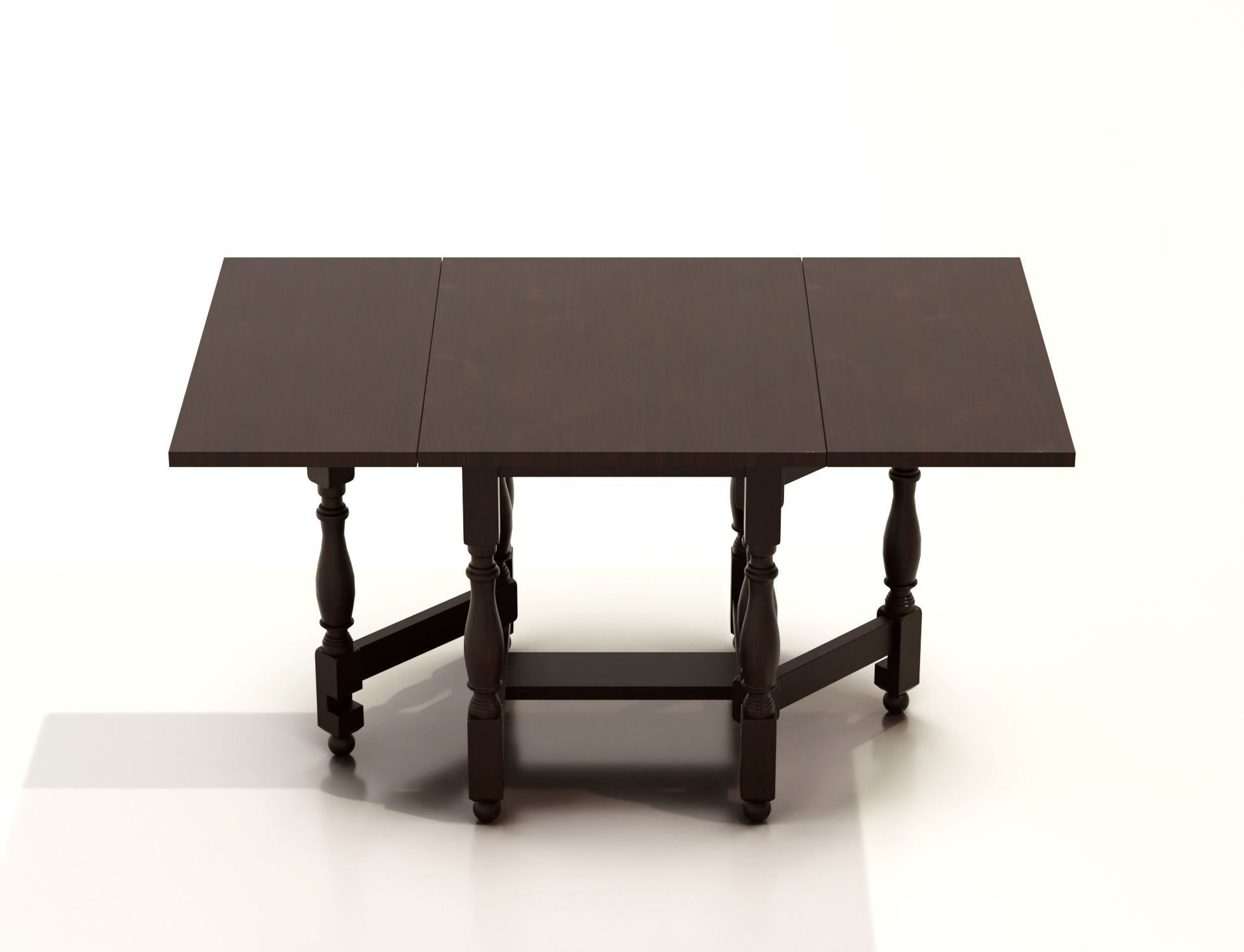 Japanese Traditional Wooden Folding Table 3D model_4