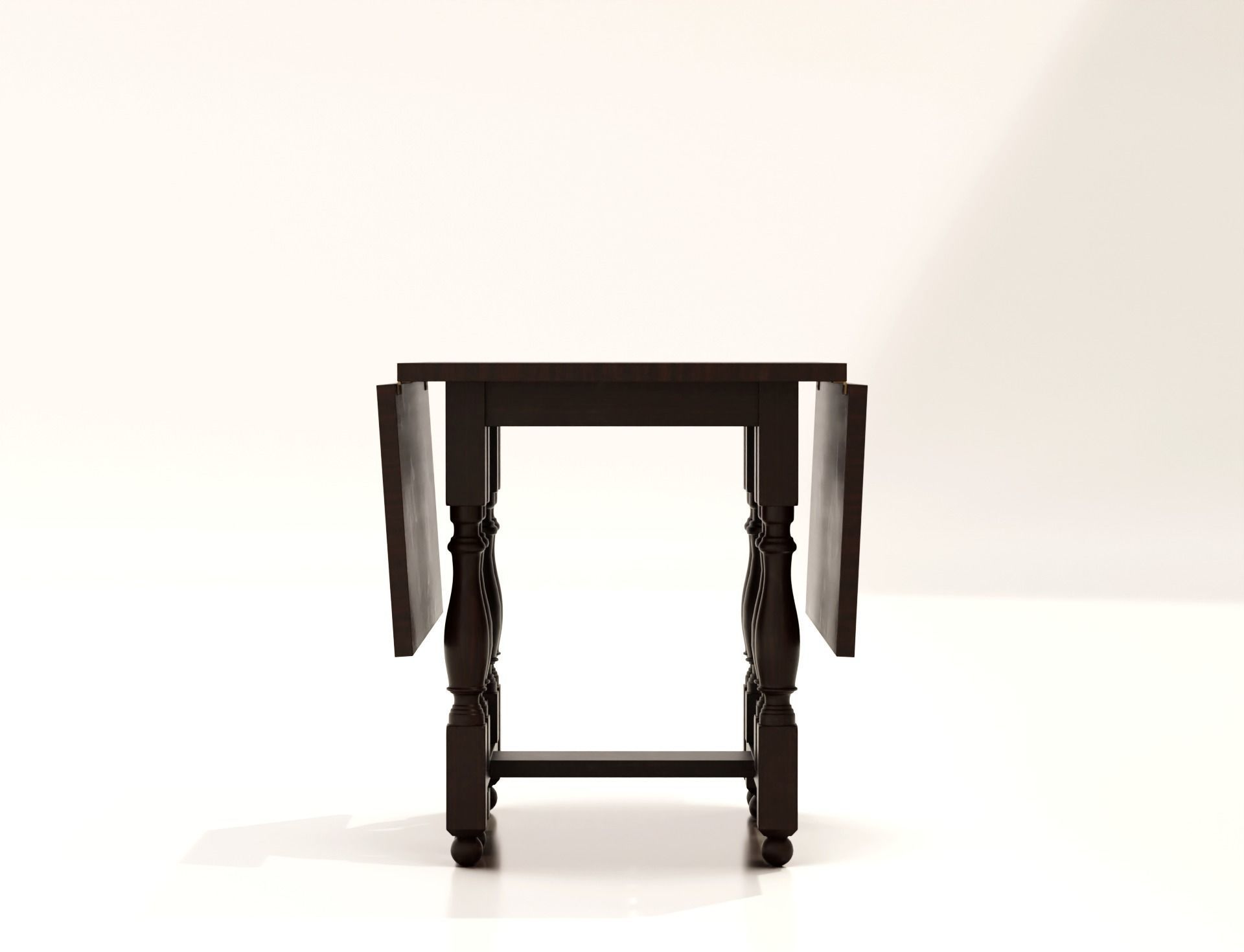 Japanese Traditional Wooden Folding Table 3D model_7