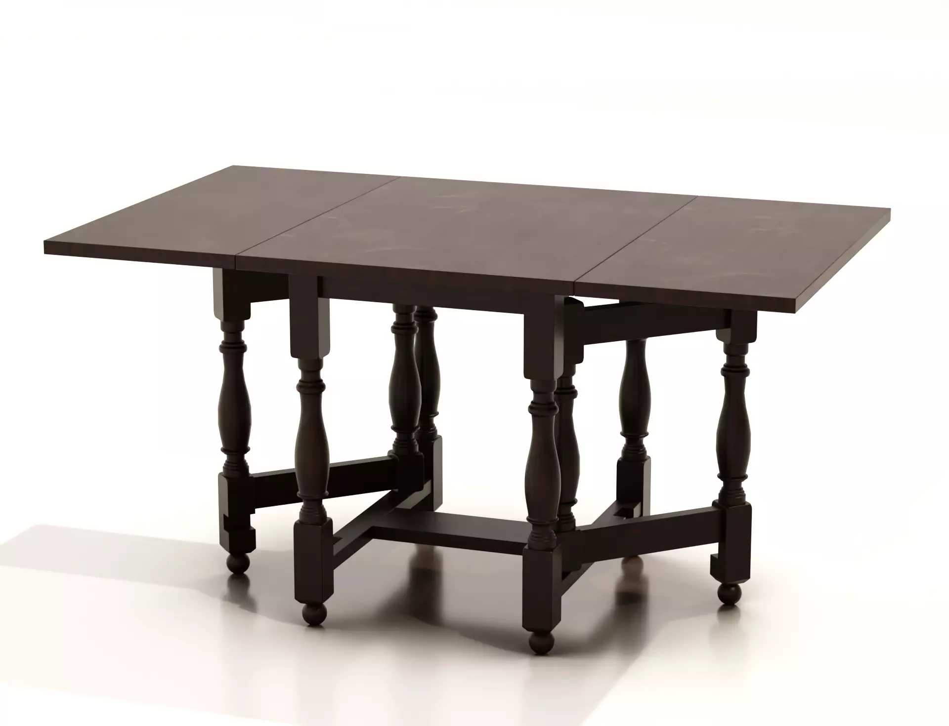 Japanese Traditional Wooden Folding Table 3D model_0