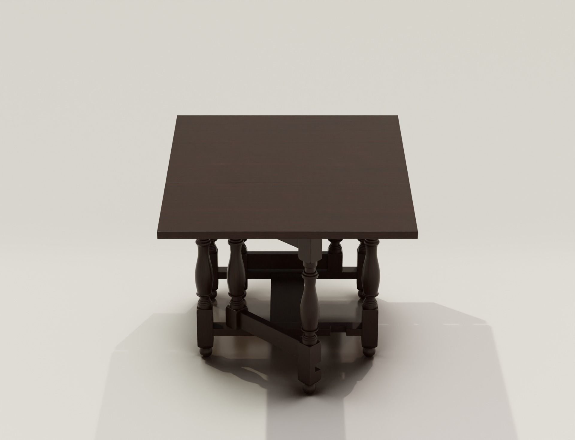 Japanese Traditional Wooden Folding Table 3D model_14