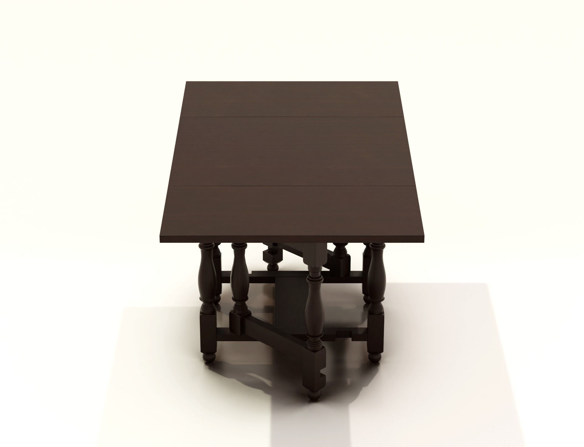 Japanese Traditional Wooden Folding Table 3D model_5