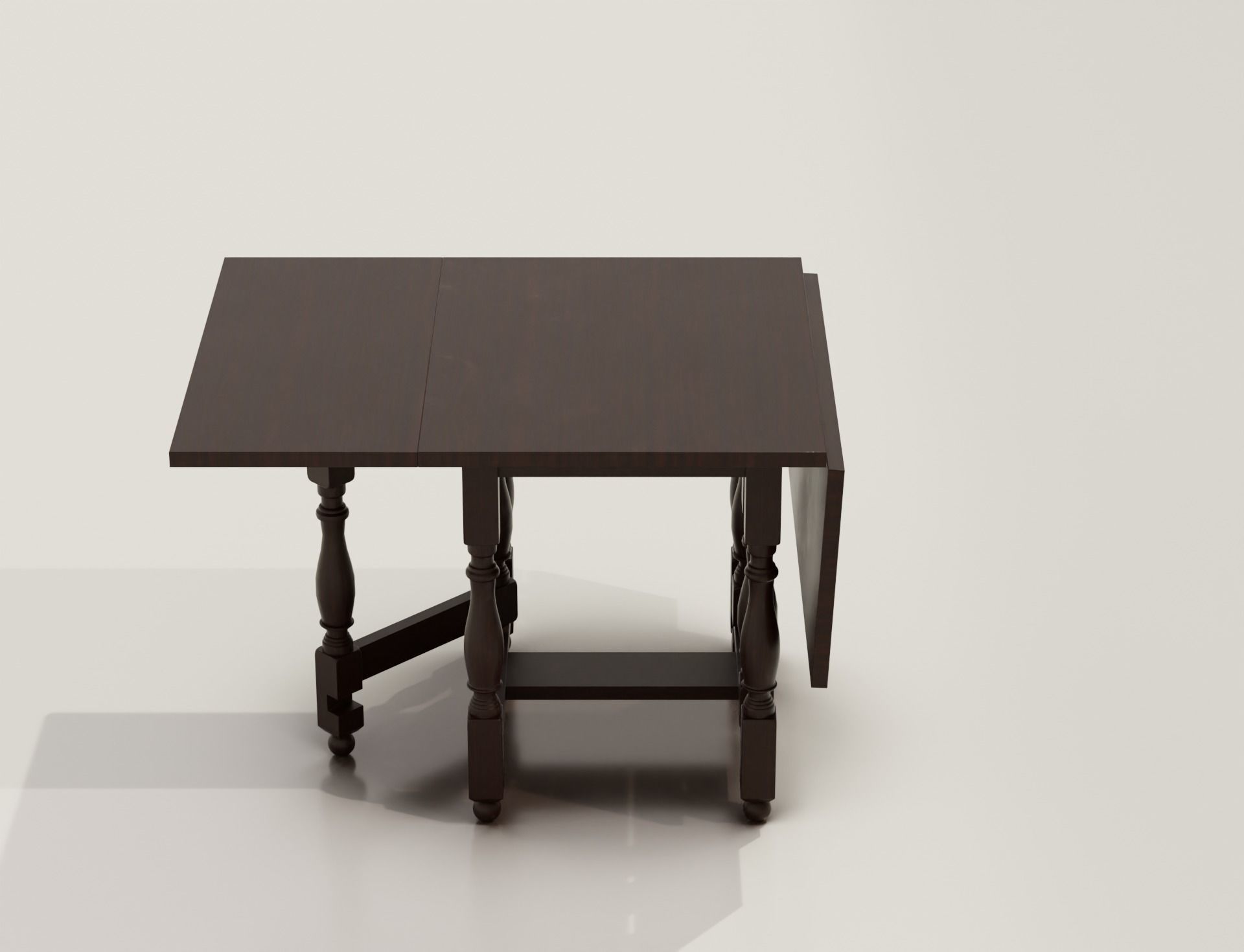 Japanese Traditional Wooden Folding Table 3D model_13