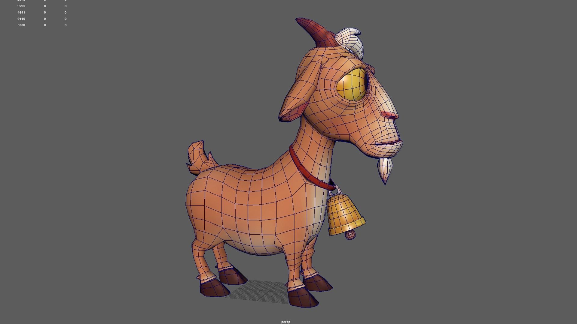 Goat Cartoon Low Poly Low-poly 3D model_3