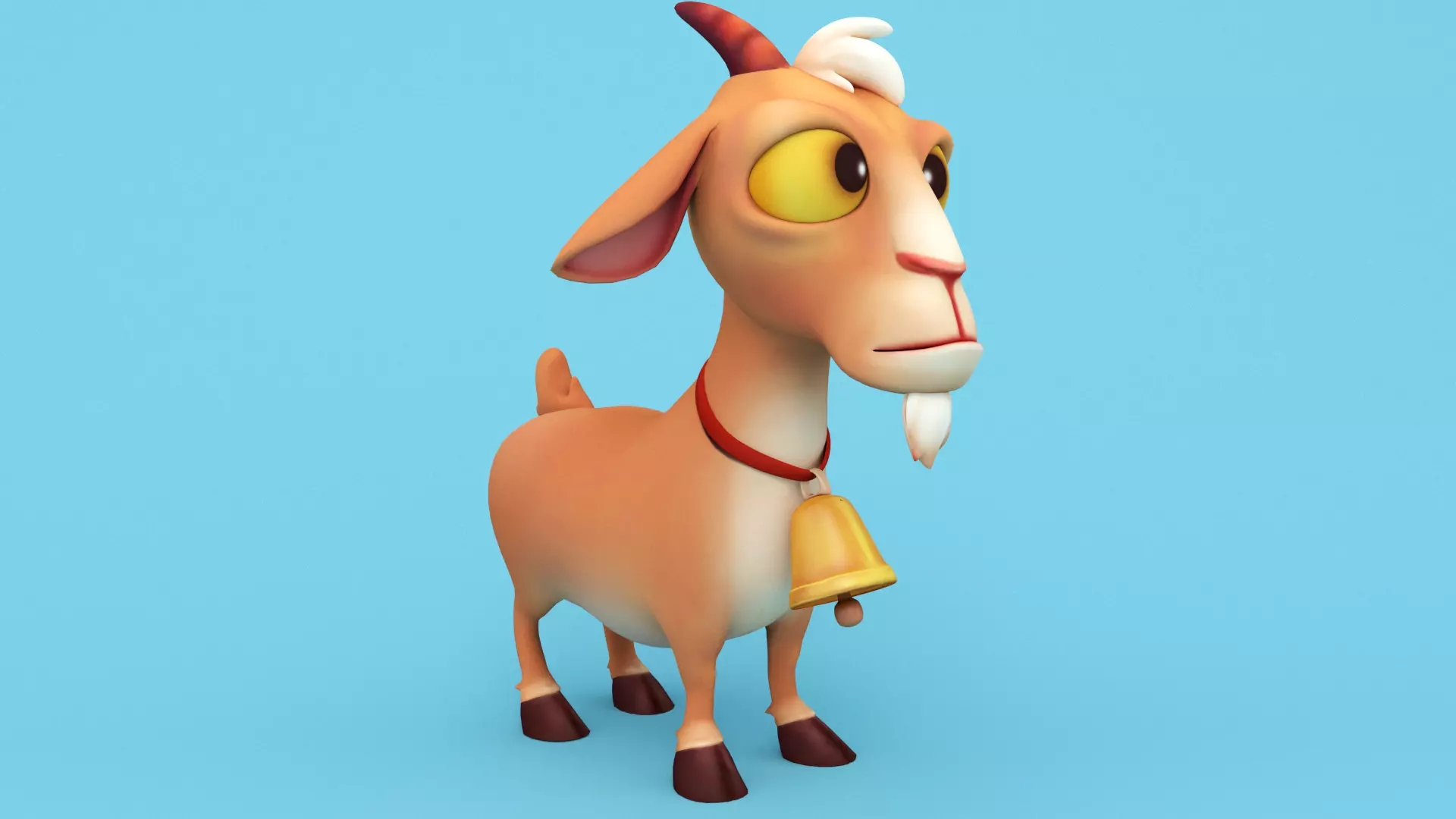 Goat Cartoon Low Poly Low-poly 3D model_0