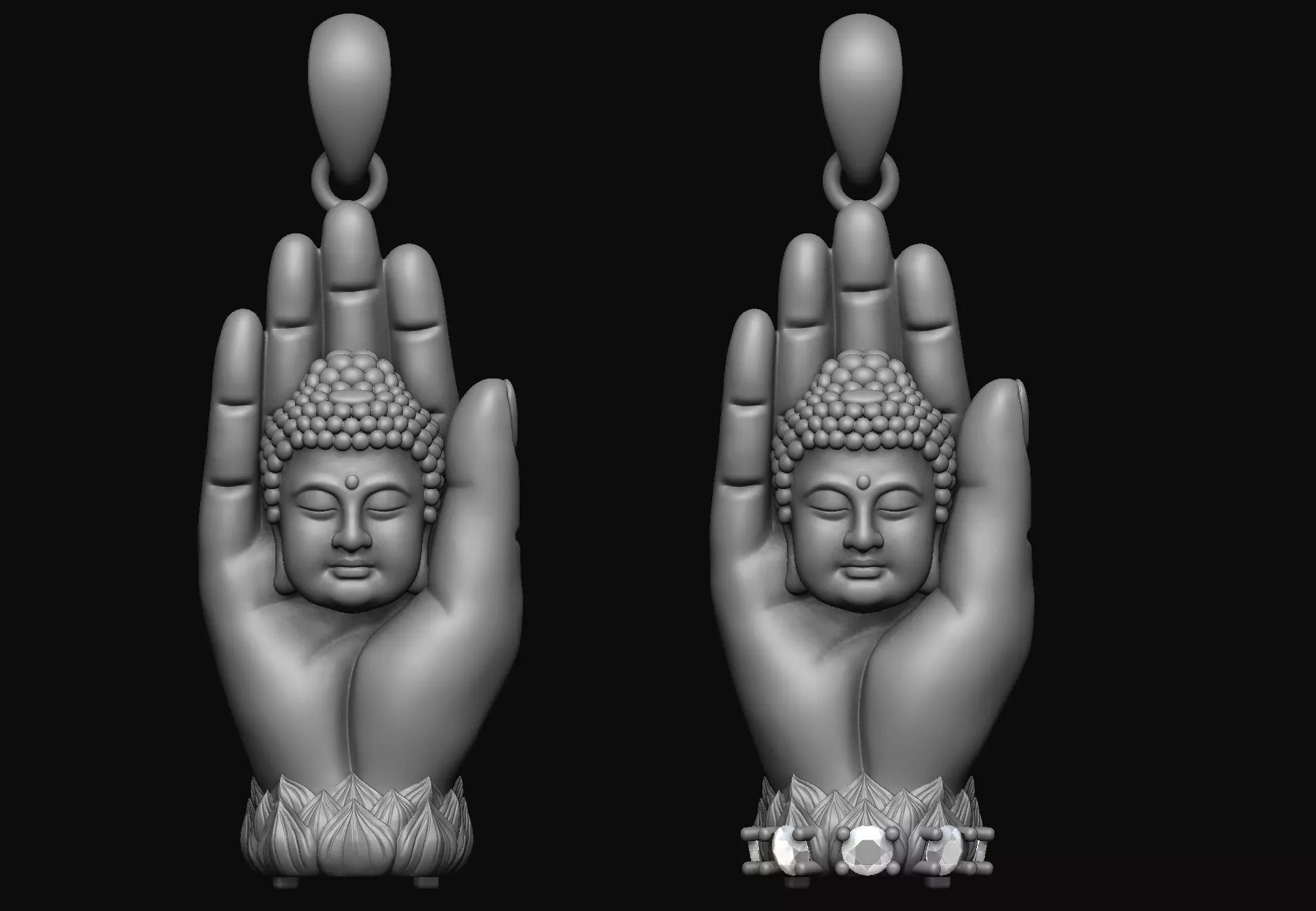 Buddha hand Pendant 3D print model