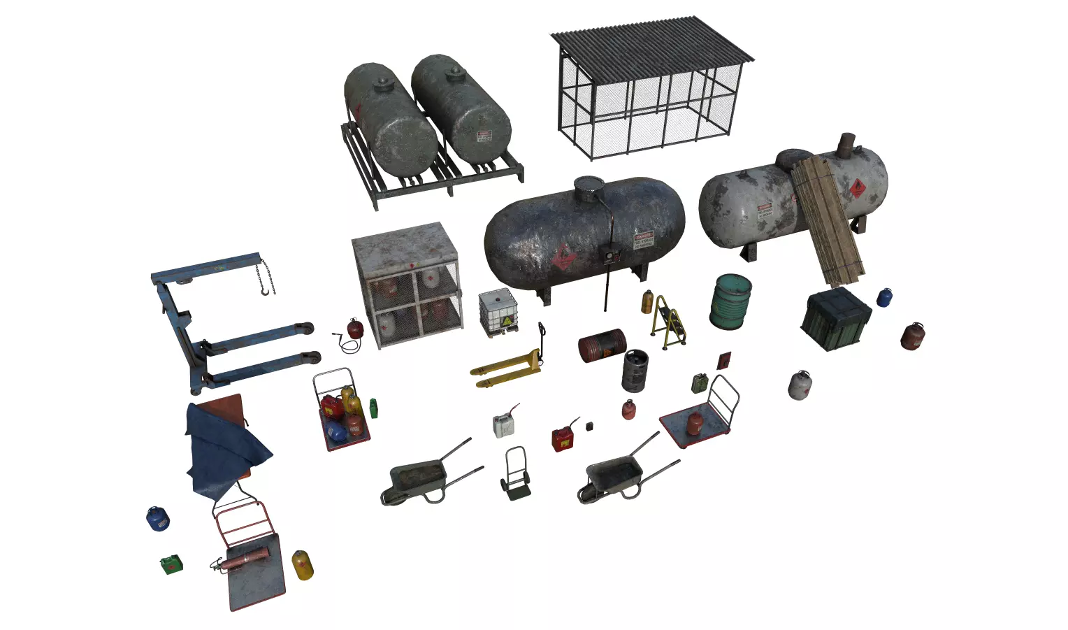Industrial Props Pack 1 Low-poly 3D model_0