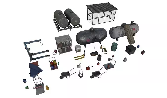 Industrial Props Pack 1 Low-poly 3D model