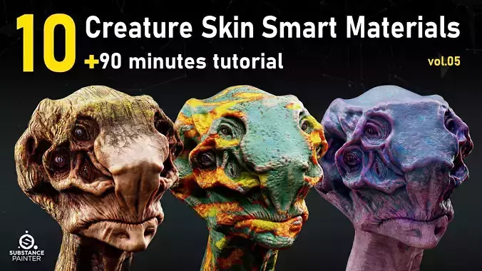 10 Creature skin smart materials and tutorial VOL05 Texture
