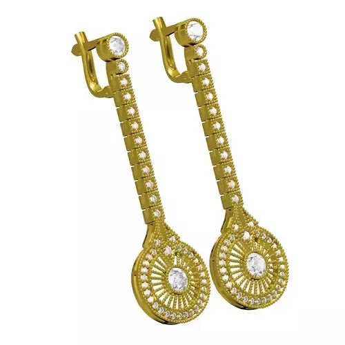 Art Deco Style Diamond Dangle Earring