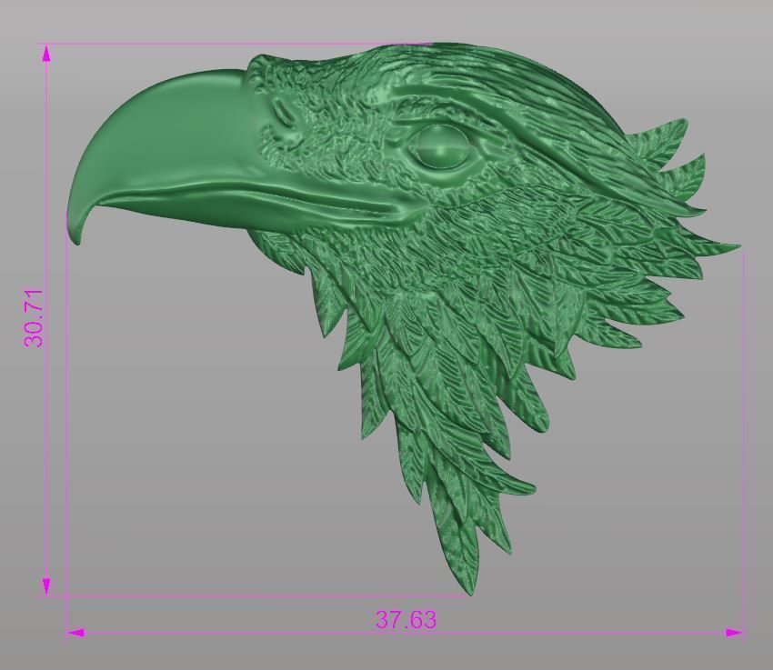 eagle head 3D print model_4