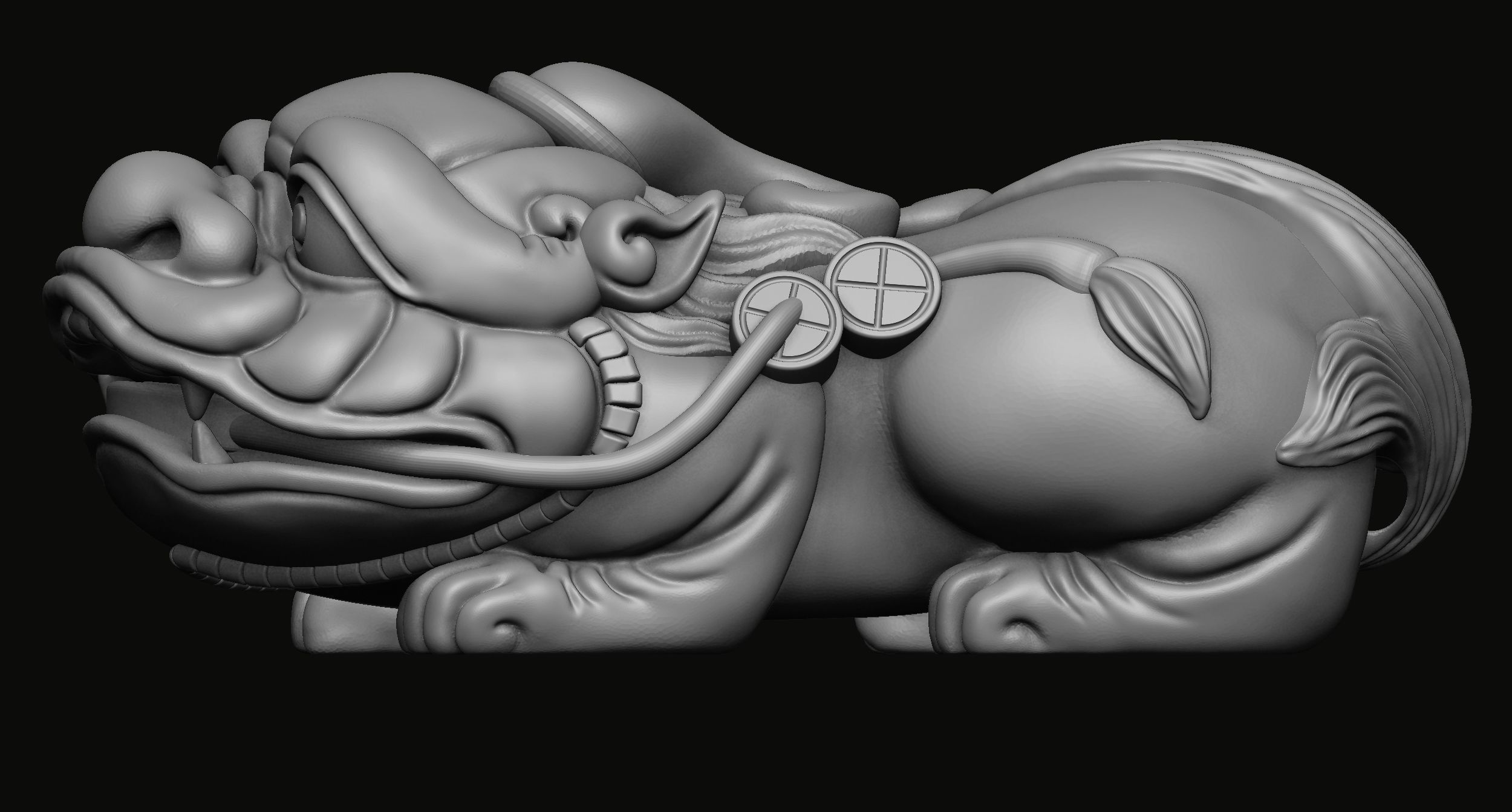 Pixiu Pendant 3D print model_3