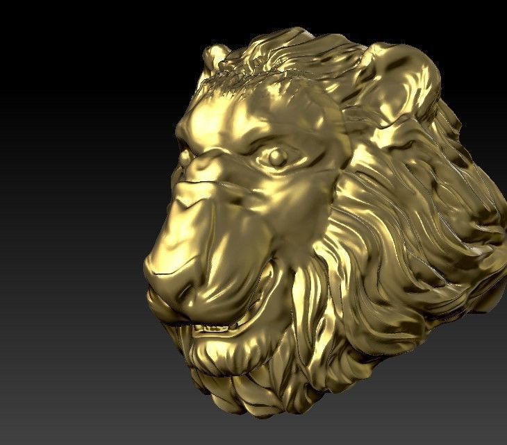 Lion ring2 3D print model_2