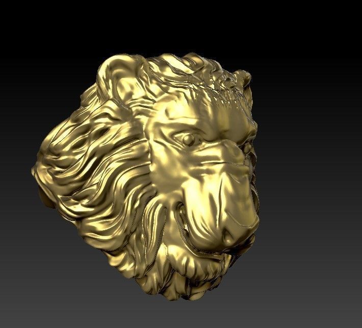 Lion ring2 3D print model_1