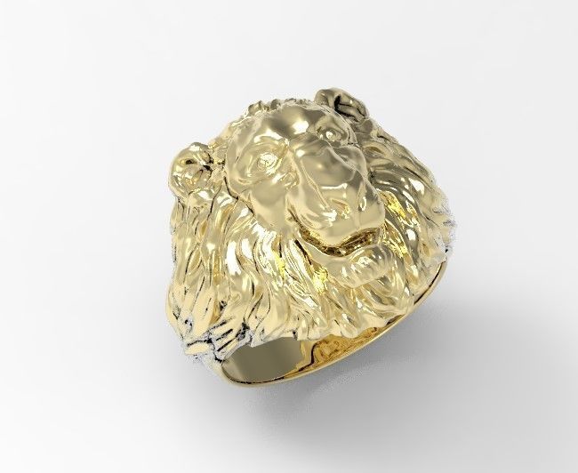 Lion ring2 3D print model_3