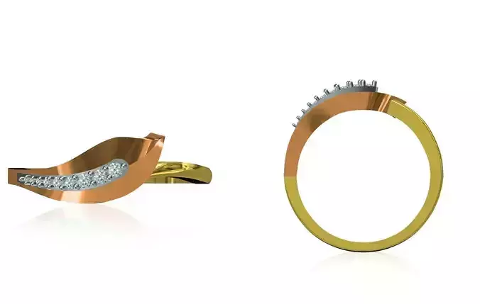 Women Wedding Engagement Ring STL OBJ FBX JCD Details