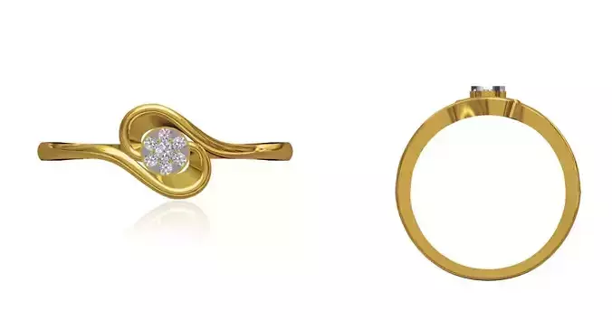 Women Wedding Engagement Ring STL OBJ FBX JCD Details