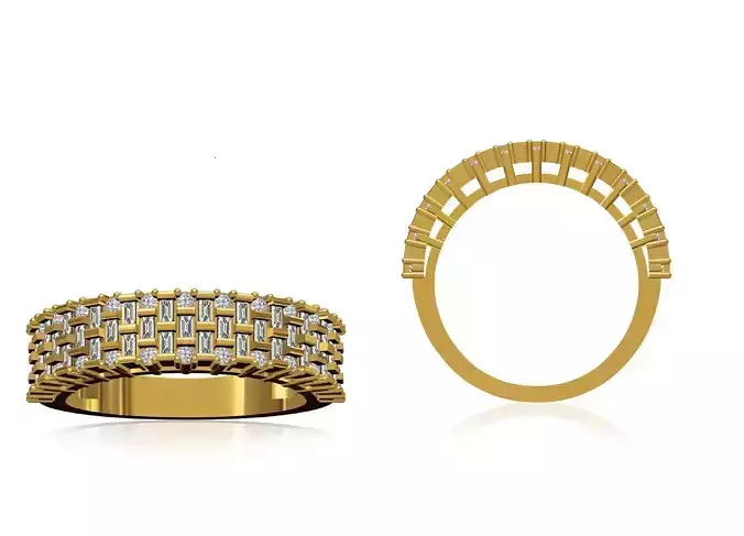 Women Wedding Engagement Ring STL OBJ FBX JCD Details