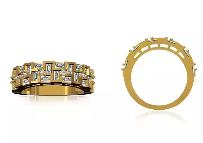 Women Wedding Engagement Ring STL OBJ FBX JCD Details