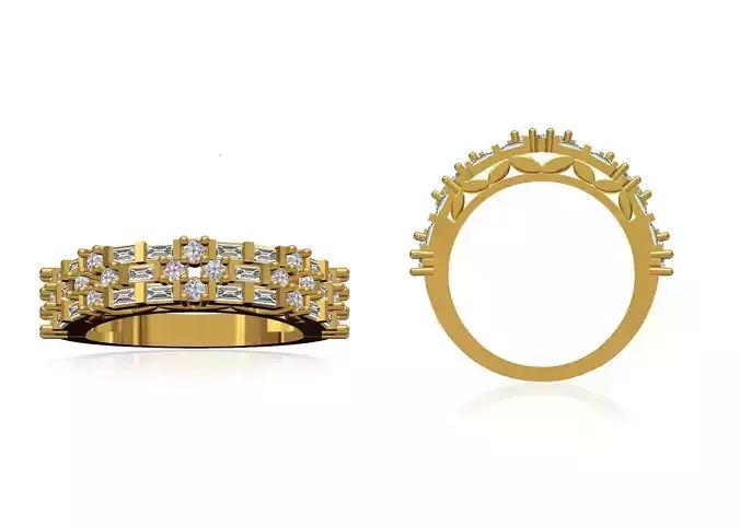 Women Wedding Engagement Ring STL OBJ FBX JCD Details