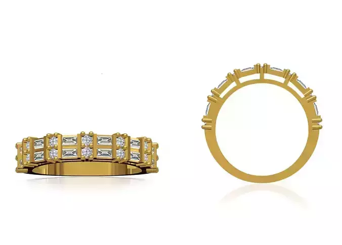 Women Wedding Engagement Ring STL OBJ FBX JCD Details