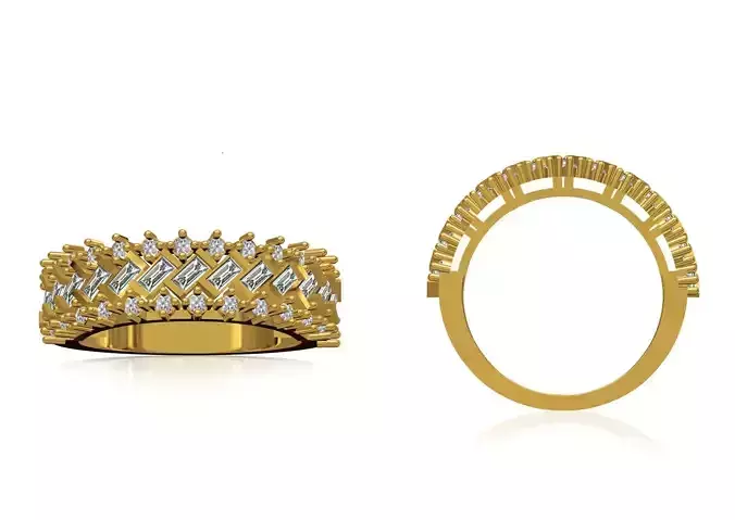 Women Wedding Engagement Ring STL OBJ FBX JCD Details