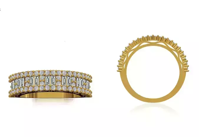 Women Wedding Engagement Ring STL OBJ FBX JCD Details