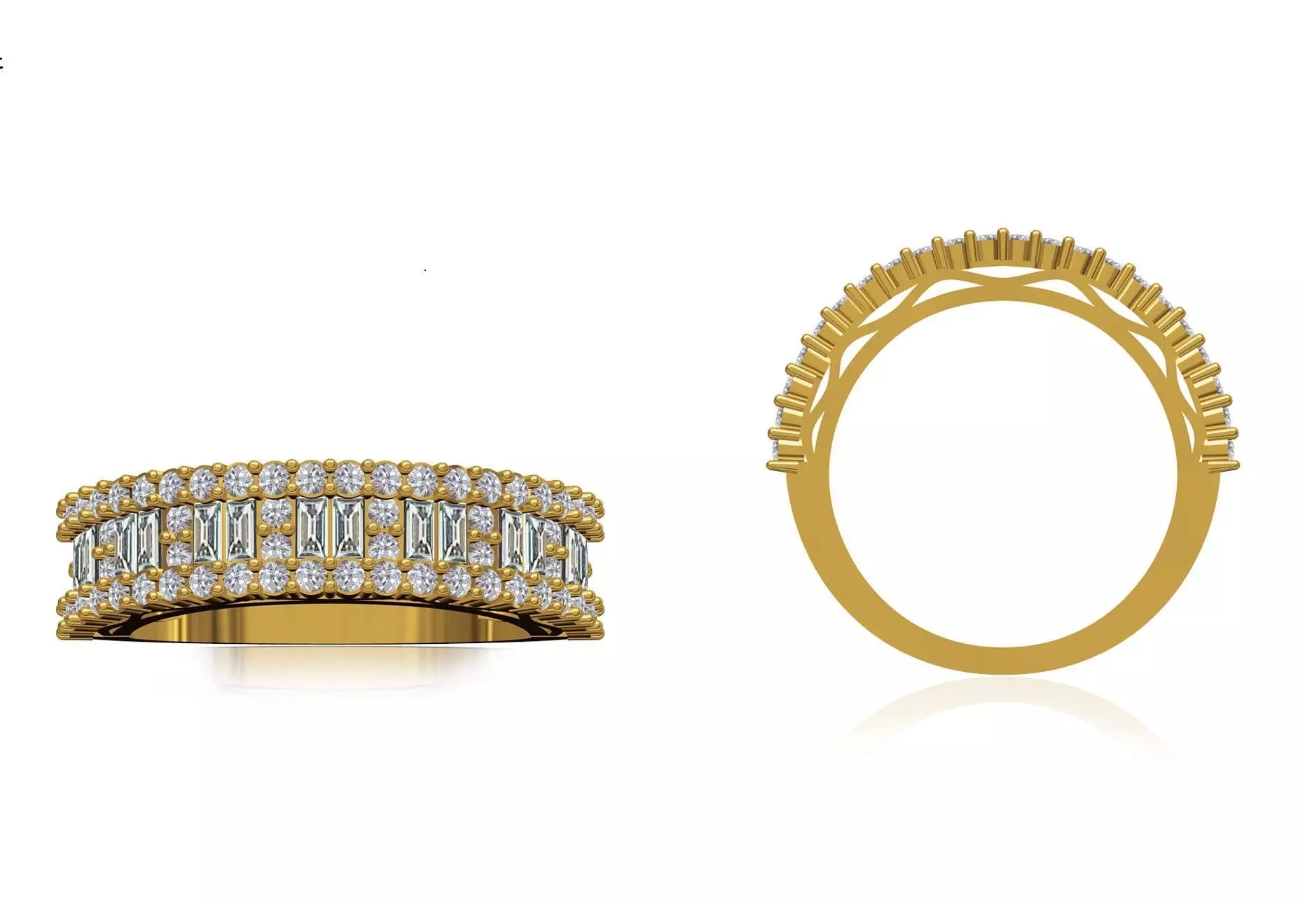 Women Wedding Engagement Ring STL OBJ FBX JCD Details 3D print model_0