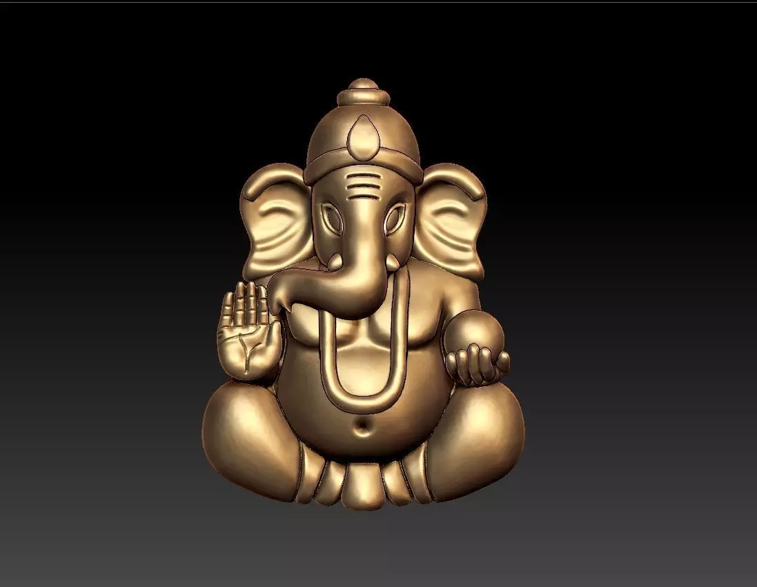 VALAMBURI VINAYAGAR PENDENT 3D print model_0