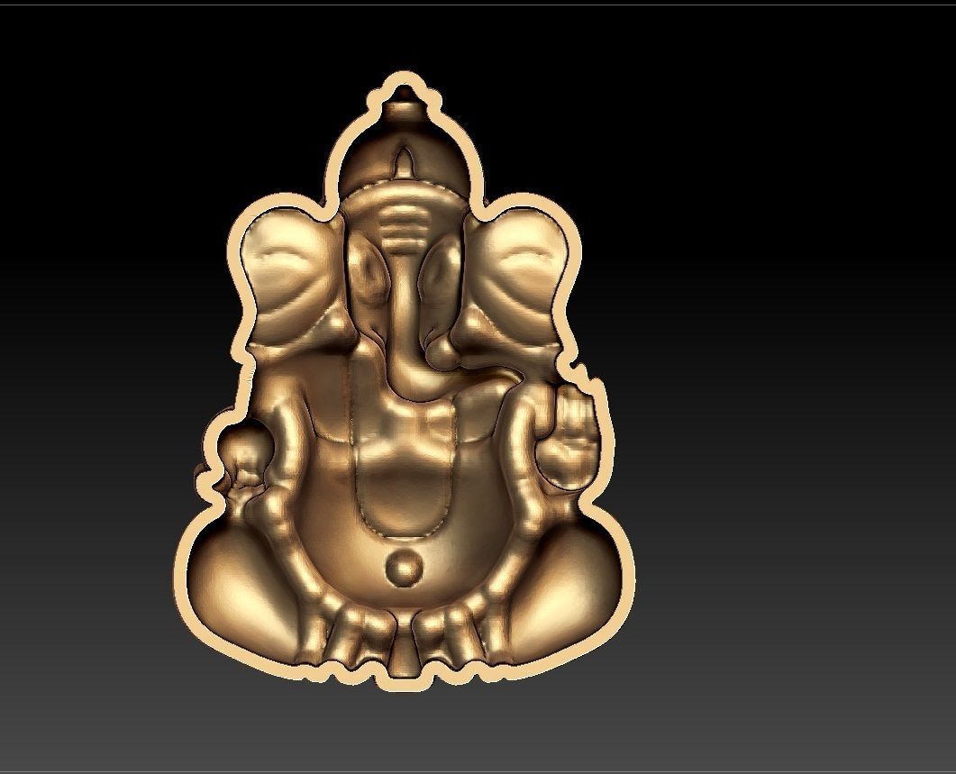 VALAMBURI VINAYAGAR PENDENT 3D print model_3